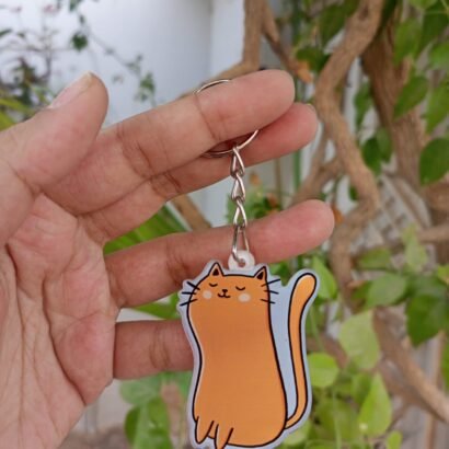 Cute Orange Cat Keychain