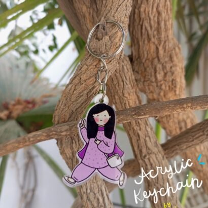 Purple Girl on the go Keychain