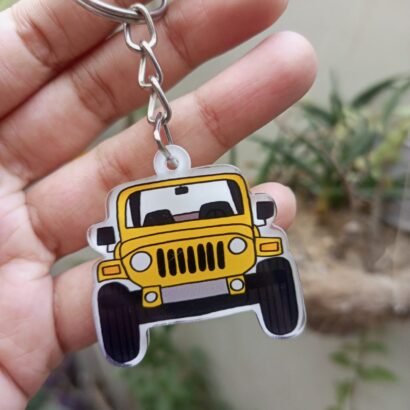 Yellow Jeep Keychain